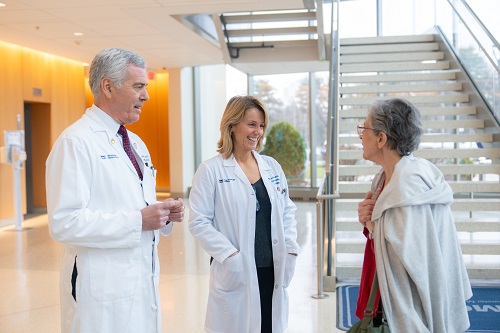 Fern's participation in the Same-Day Cardiology Program may have saved her life. Fern (R), is with (L-R) Julio Panza, MD, and Dominica Potenza, DNP